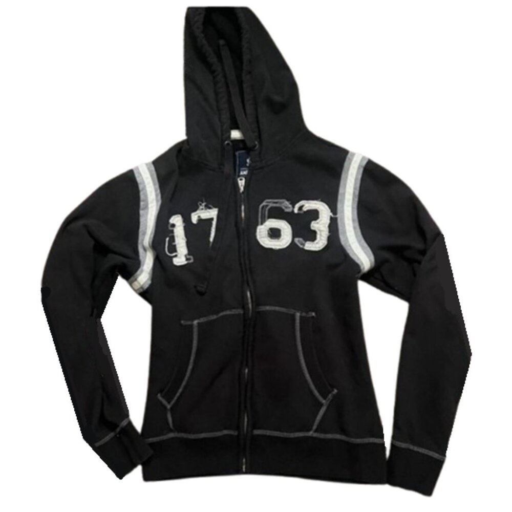 American Rag Cie 1763 Full Zip Up Distressed Hoodie Sweatshirt Size L